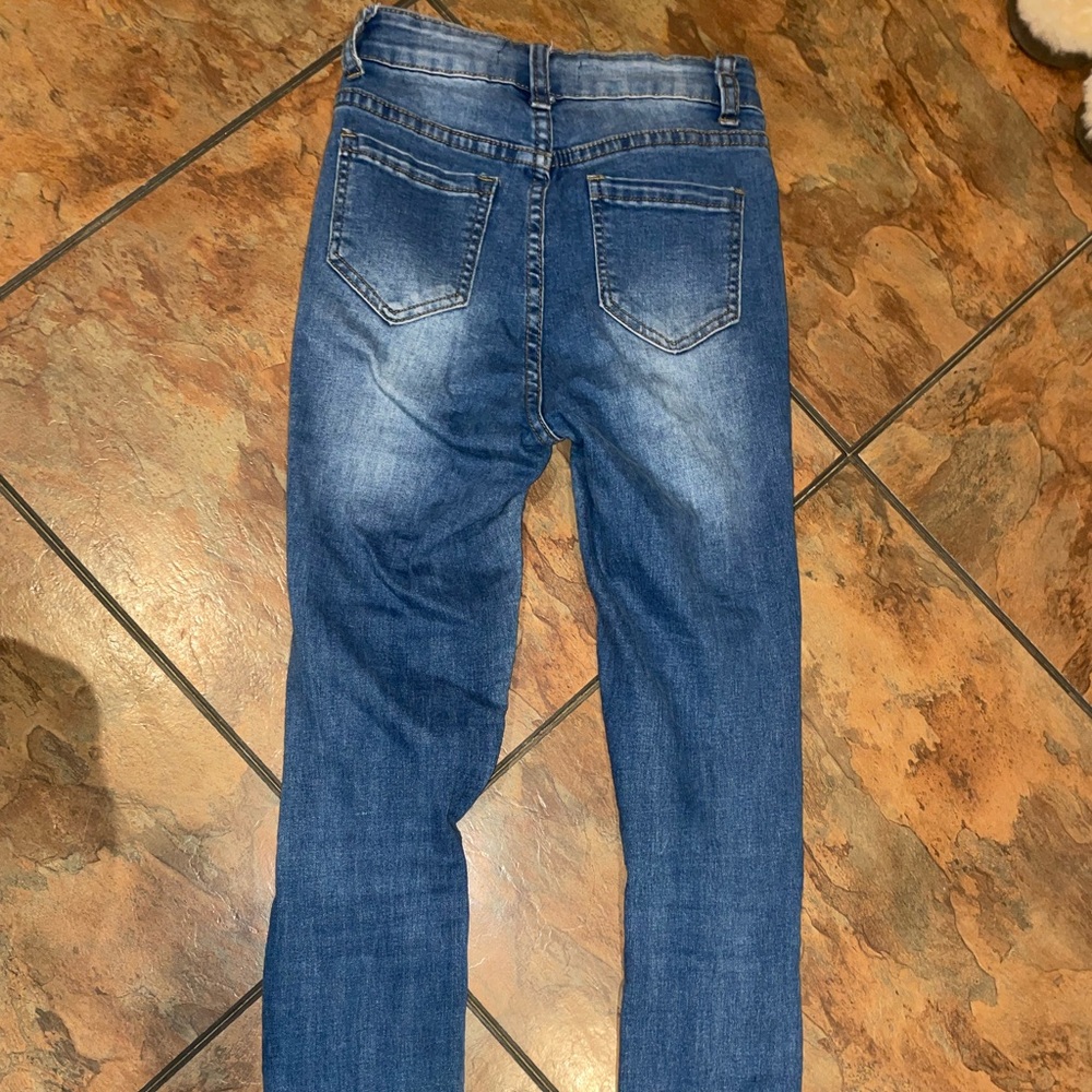 Distressed Blue Jeans - Picture 2 of 3